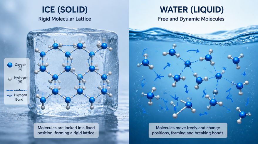 Comparison between Solid and Liquid States